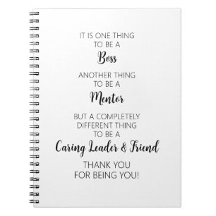 Thank You Boss Caring Leader & Friend Notebook