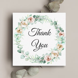 thank you, botanical eucalyptus wedding budget card