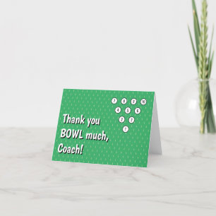 "Thank you BOWL much, Coach!" Personalised Bowling Thank You Card
