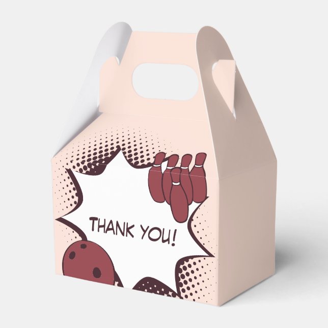 Thank you! Bowling Birthday Party  Favour Box (Front Side)