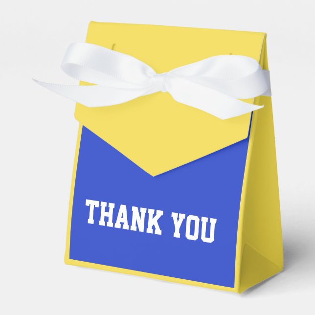 thank you  box with bow in blue and yellow (Front Side)