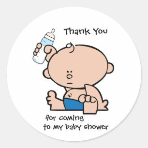 Thank You Boy Baby Shower Gift Tag Sticker
