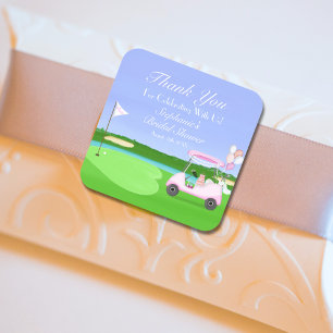 Thank You Bridal Golf Bridal Shower Brunch  Square Sticker