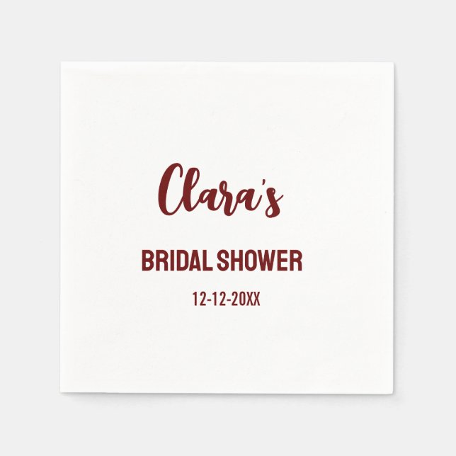 thank you bridal shower add name text party sign napkin (Front)
