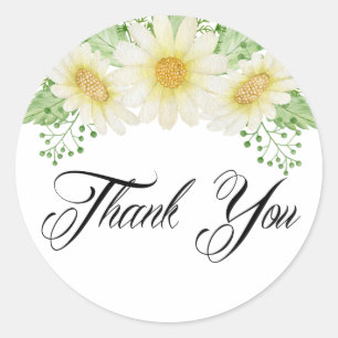 Thank You Bridal Shower Daisy Flowers Sticker