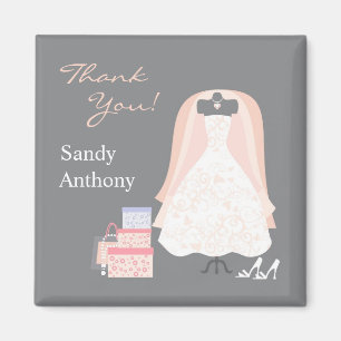 Thank You Bridal Shower Favours Magnets