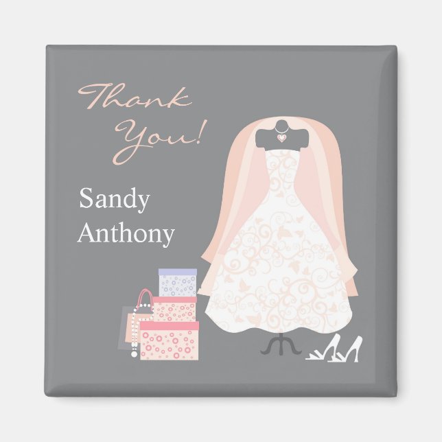 Thank You Bridal Shower Favours Magnets (Front)