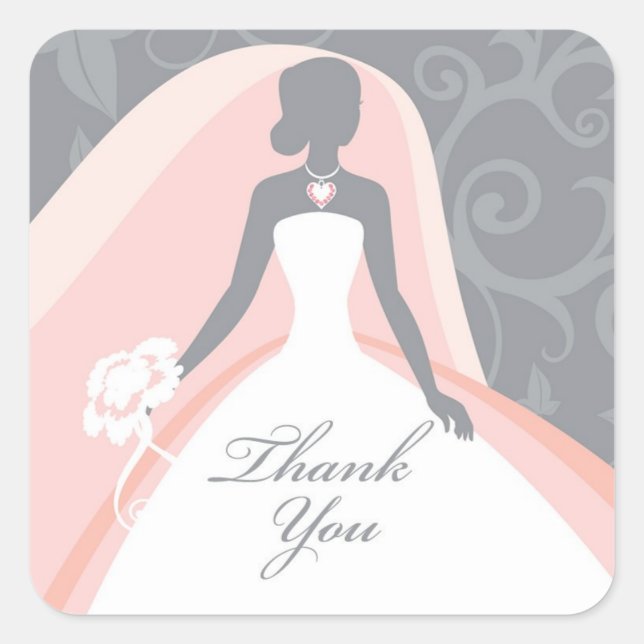 Thank You Bridal Shower Sticker (Front)