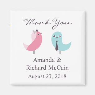 Thank You Bride and Groom Birds Magnet