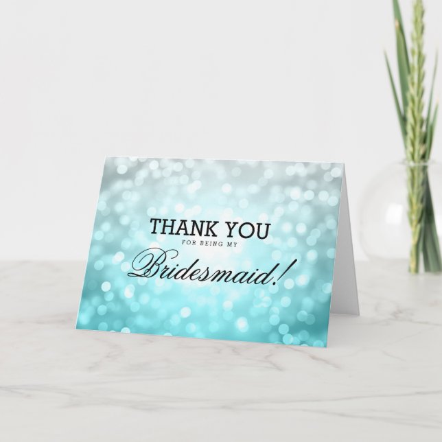Thank You Bridesmaid Beach Ombre Glitter Lights (Front)
