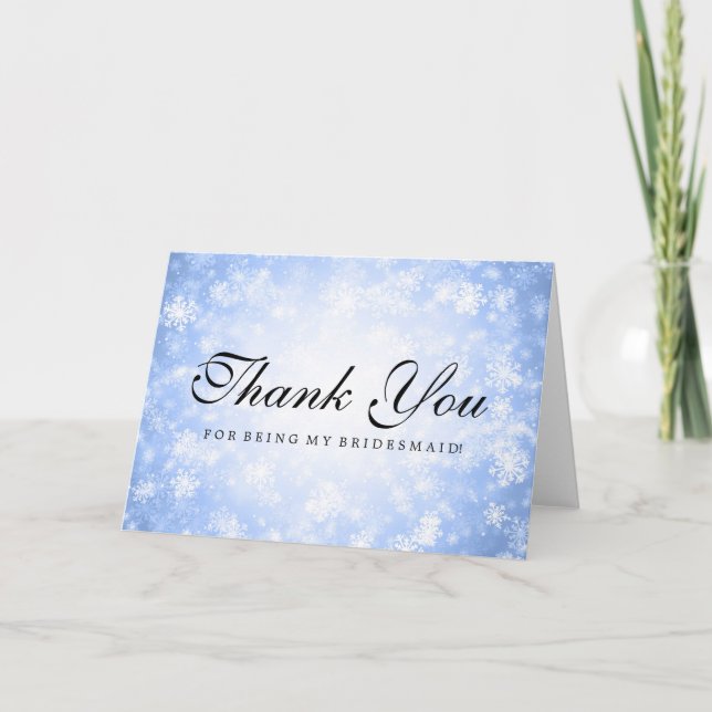 Thank You Bridesmaid Blue Winter Wonderland (Front)