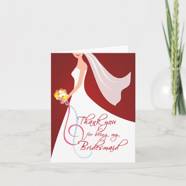 Thank you Bridesmaid - Burgundy Red (Front)