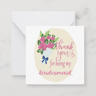 Thank you Bridesmaid Card