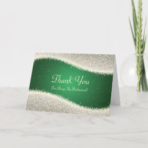 Thank You Bridesmaid Dazzling Sparkles Green Card