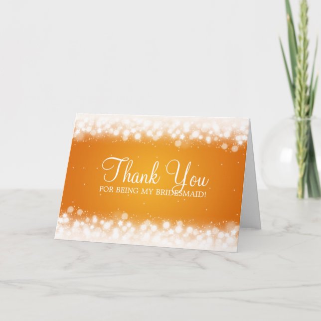 Thank You Bridesmaid Magic Sparkle Orange (Front)