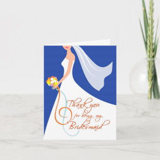 Thank you Bridesmaid - Navy Blue 2 Card