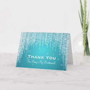 Thank You Bridesmaid Night Dazzle Blue Card