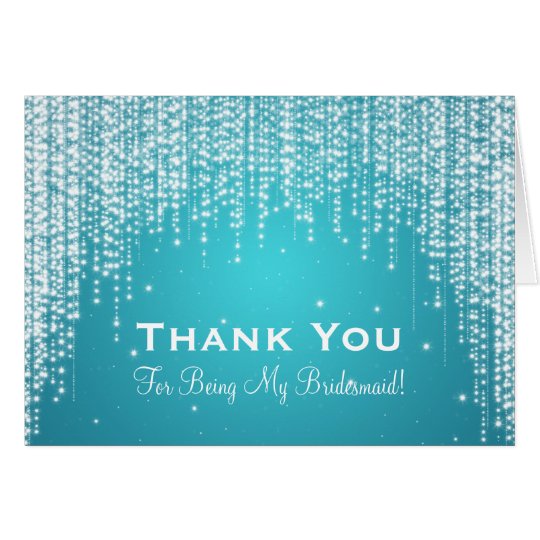 Thank You Bridesmaid Night Dazzle Blue Card