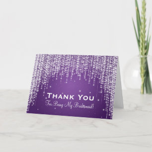 Thank You Bridesmaid Night Dazzle Purple Card