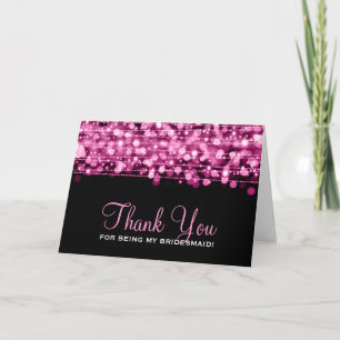 Thank You Bridesmaid Party Sparkles Pink