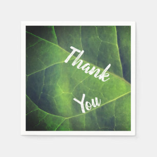 Thank You Bright Green Leaf Photo Appreciation Napkin