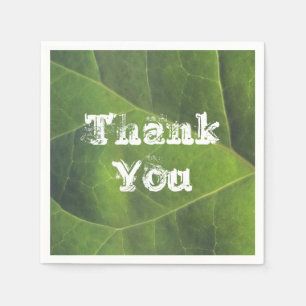 Thank You Bright Green Leaf Photo Appreciation Napkin