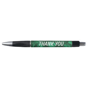 Thank You Bright Green Swirled Pattern Gemstone
