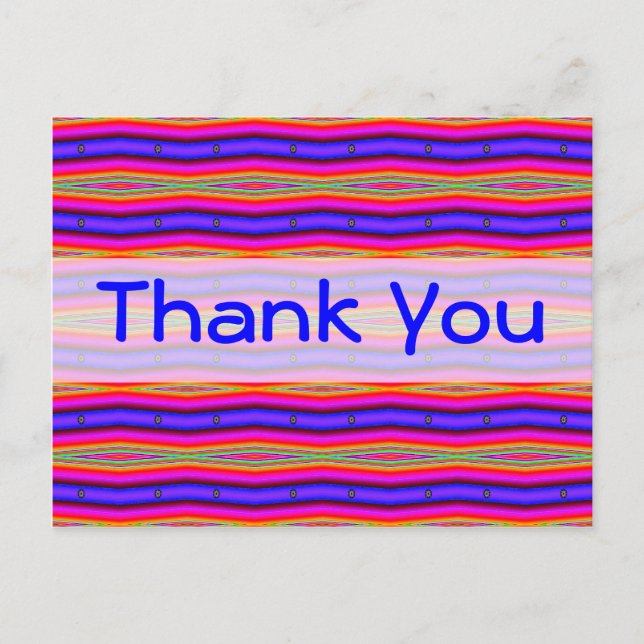 Thank You bright pink blue Postcard (Front)