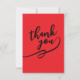 Thank You Bright Red Classical Unique Simple Card