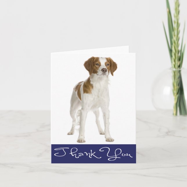 Thank You Brittany Spaniel Puppy Dog Card (Front)