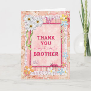 Thank you brother, flowers craft card