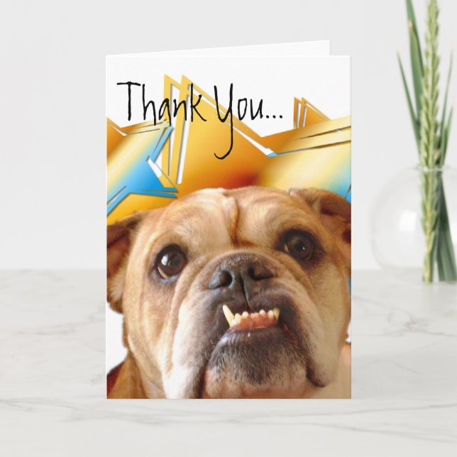 Thank you Bulldog greeting card (Front)