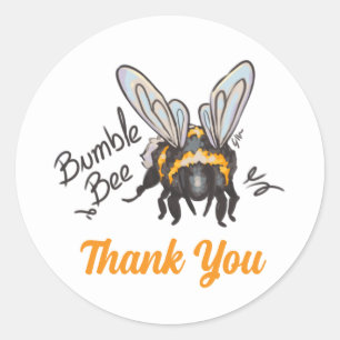 Thank You Bumble Bee Classic Round Sticker