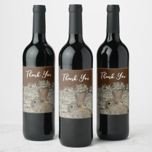 Thank You Bunny Photo Gender Neutral Appreciation Wine Label