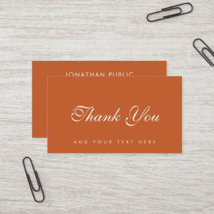 Thank You Business Cards Elegant Terracotta Modern