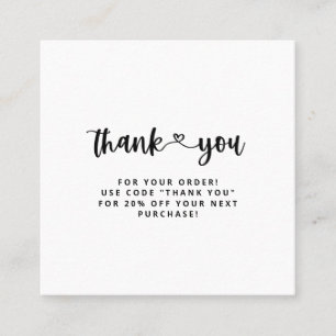Thank You Business Cards Thank You Insert Cards