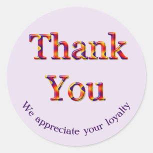 Thank You Business Customer Appreciation Colourful Classic Round Sticker