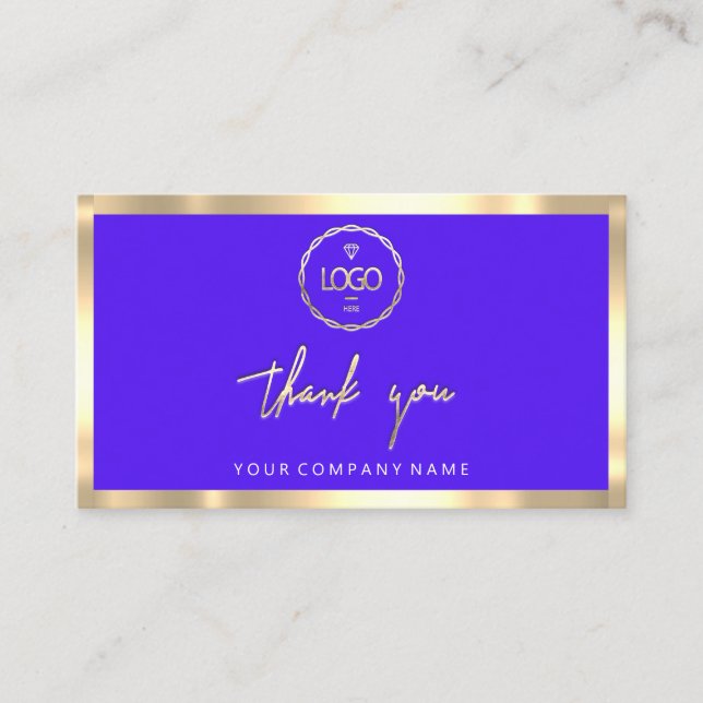 Thank You Business Insert Logo Gold Blue (Front)