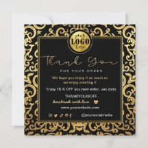 Thank You Business Insert Logo Gold Luxury Frame 