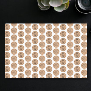 thank you business kraft bow brown pattern tissue paper