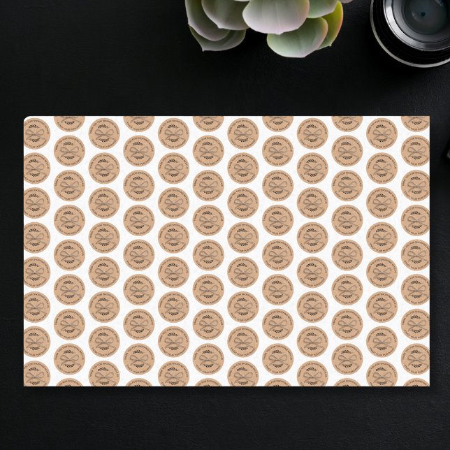  thank you business kraft bow brown pattern tissue paper (Creator Uploaded)