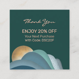 Thank You | Business Logo Modern Boho  Discount Card