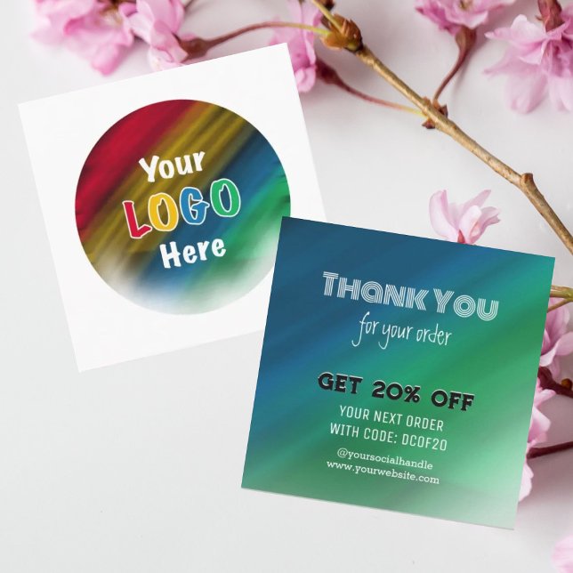 Thank You | Business Logo Modern Ombre  Discount Card (Creator Uploaded)