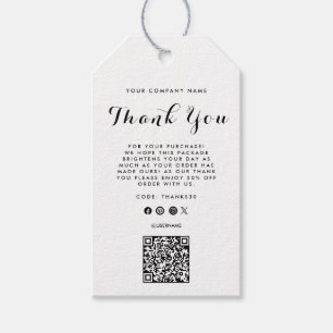 Thank You Business Logo QR Code Label Hang Tag