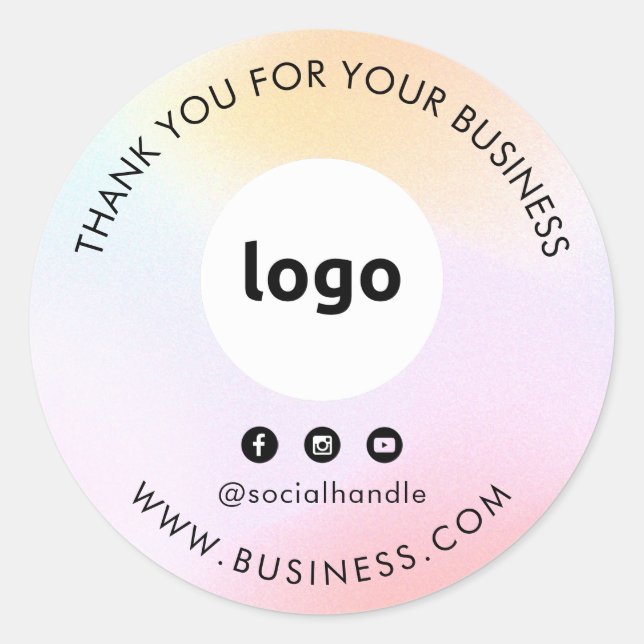 Thank You Business Logo Social Media Stickers (Front)