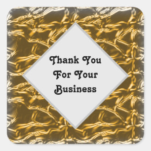 Thank You Business Metallic Customer Appreciation Square Sticker