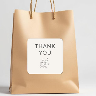 Thank You Business Minimalist Botanical Label