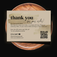 Thank You Business Packaging Faux Gold Brush Card