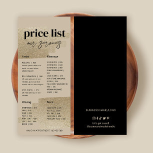 Thank You Business Packaging Faux Gold Price List Rack Card