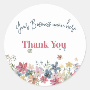 Thank You Business Product Label Field Flower